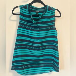 J.Crew striped shell size 6 blue
